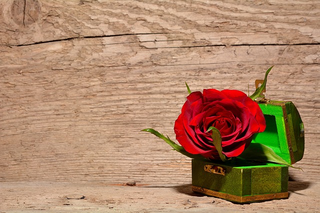 krabička s růží